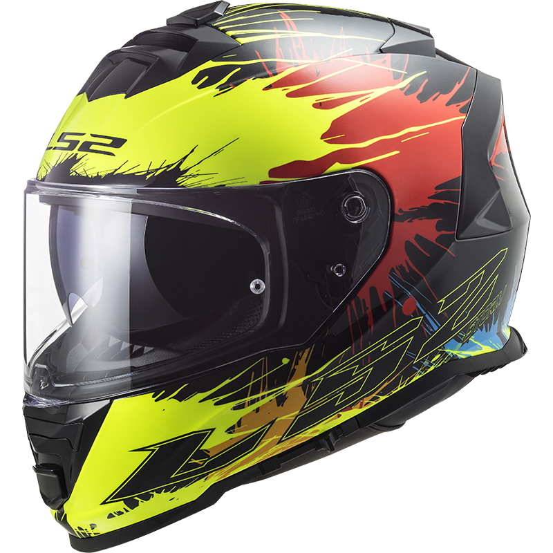 LS2 FF800 STORM DROP BLACK YELLOW RED XL