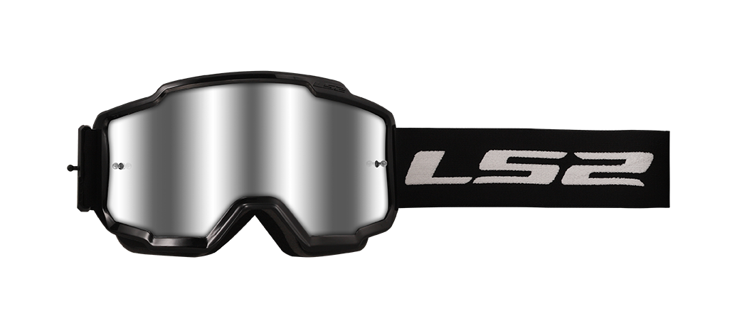 LS2 CHARGER GOGGLE BLACK WITH SILVER VISOR