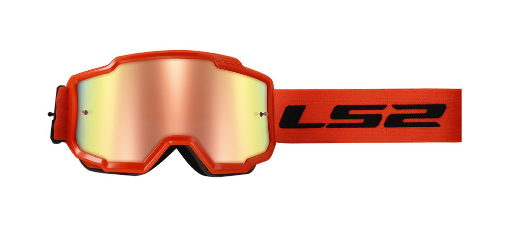 LS2 CHARGER GOGGLE H-V ORANGE WITH IRIDIUM VISOR