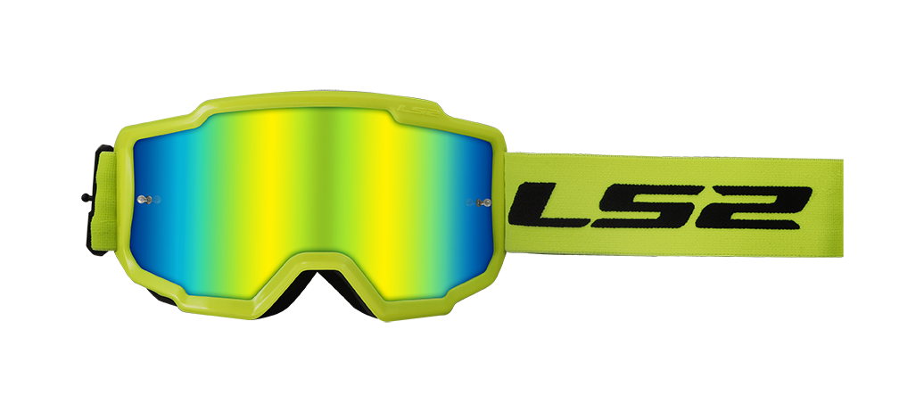 LS2 CHARGER GOGGLE H-V YELLOW WITH IRIDIUM VISOR