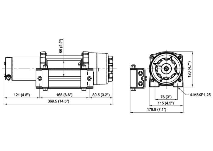 COMEUP Cub 4 12V STD, 4000lbs, steel rope