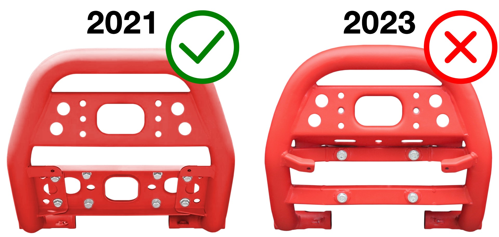 XRW FRONT BUMPER ALU SX1 RED 2560 - SEGWAY SNARLER AT6 S/L (2021-2022)