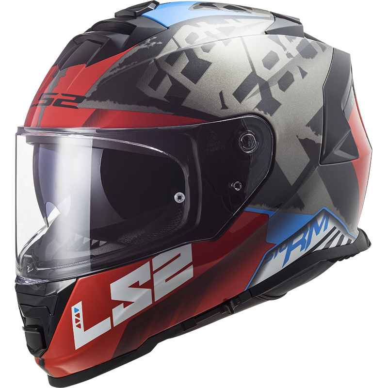 LS2 FF800 STORM SPRINTER BLACK RED TITANIUM L