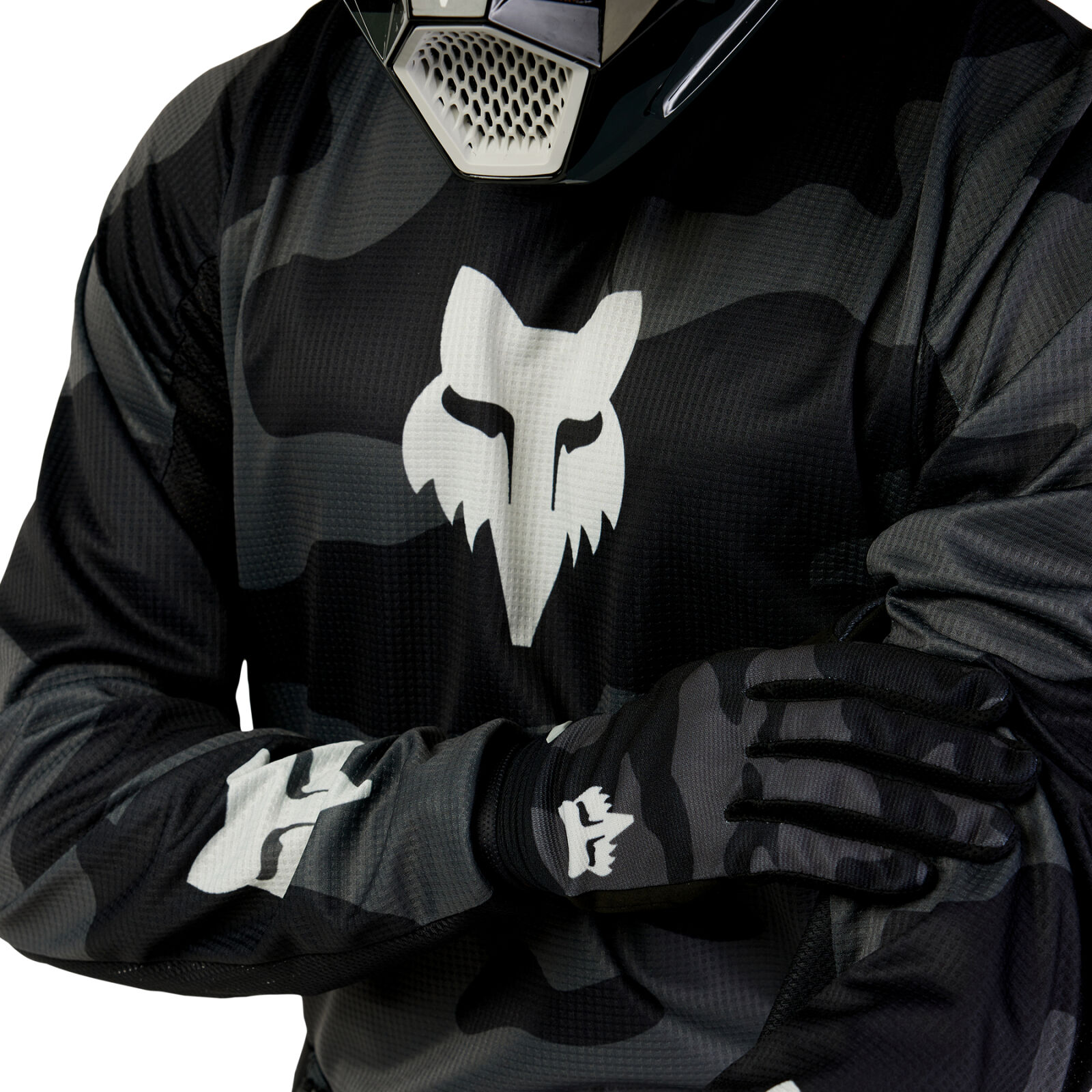 FOX 180 Bnkr Jersey - M, Black Camo MX24