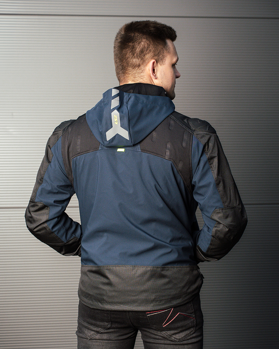 LS2 ZIRCONIUM MAN JACKET BLUE BLACK H-V YELLOW L