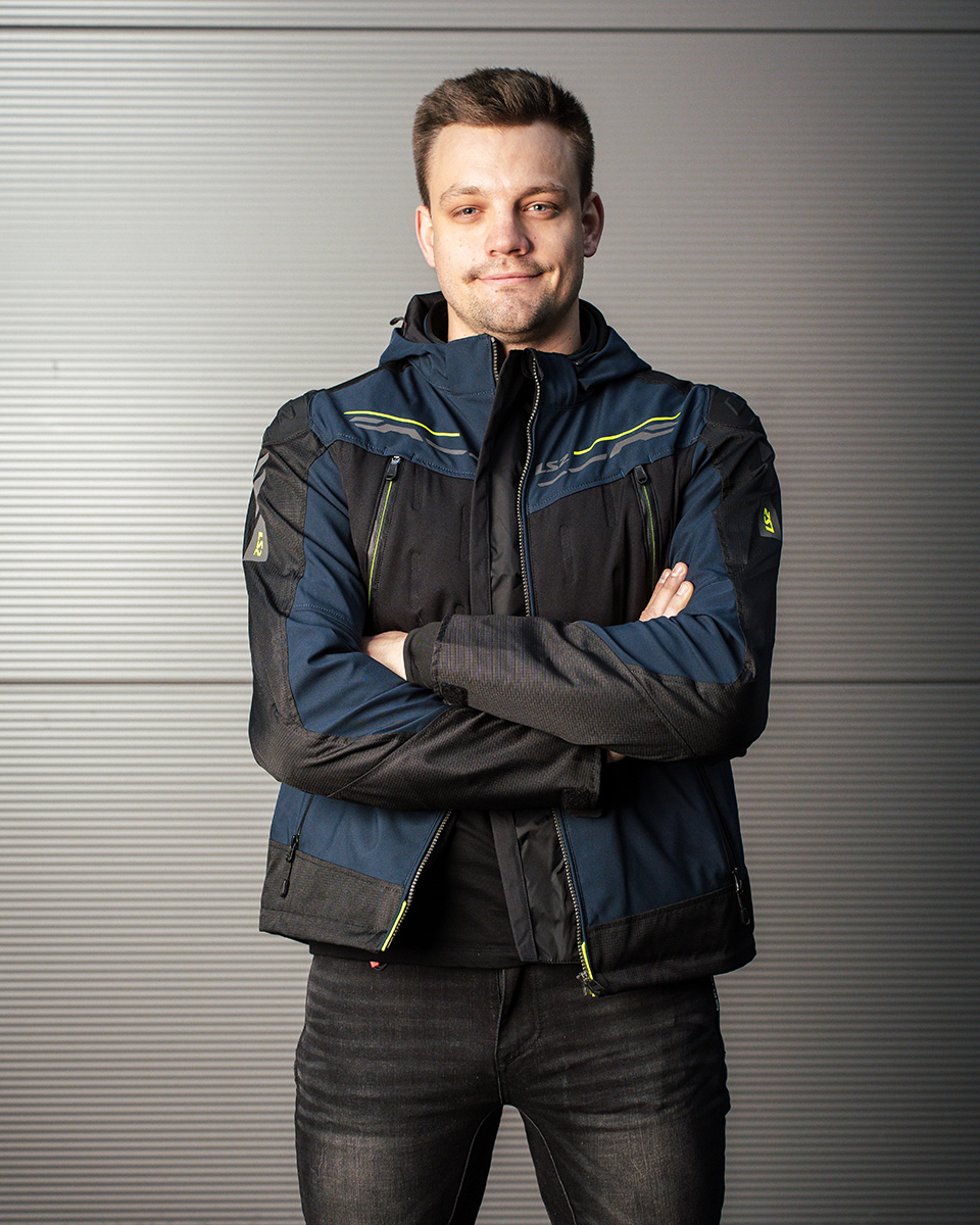LS2 ZIRCONIUM MAN JACKET BLUE BLACK H-V YELLOW