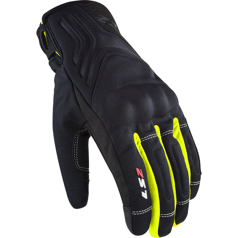 LS2 JET 2 MAN GLOVES BLACK H-V YELLOW S