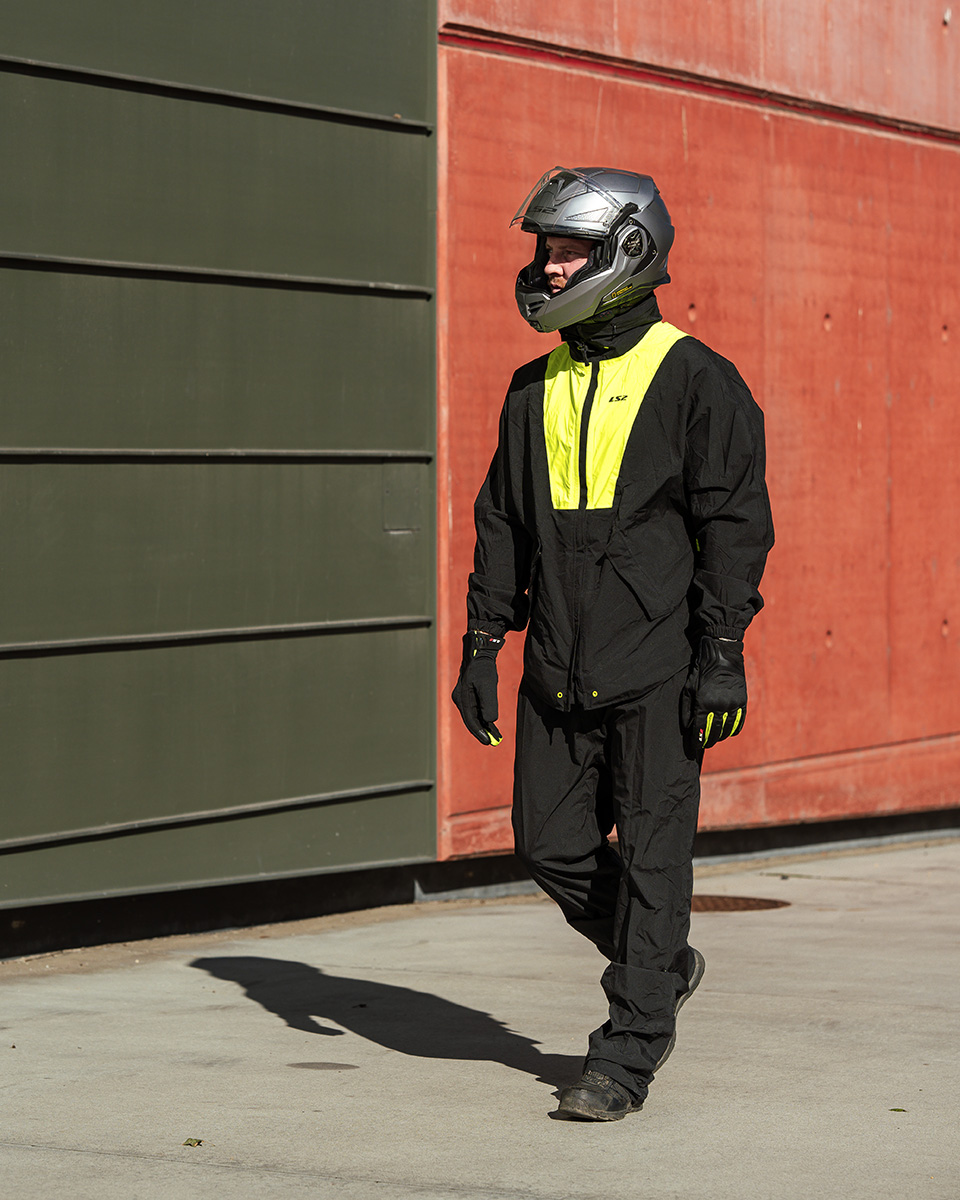 LS2 X-RAIN JACKET BLACK H-V YELLOW XXL (XL-2XL)