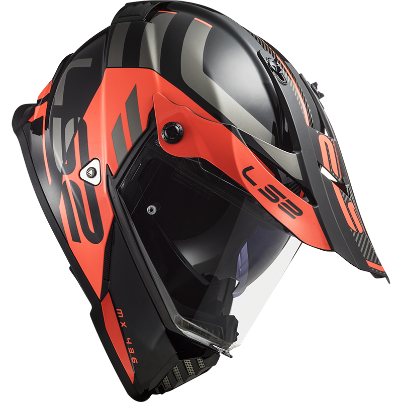 LS2 MX436 Pioneer EVO ADVENTURER Matt Black Orange XS
