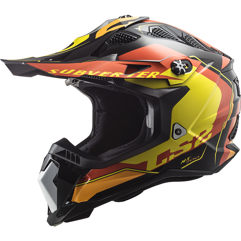 LS2 MX700 SUBVERTER ARCHED BLACK YELLOW RED XXL