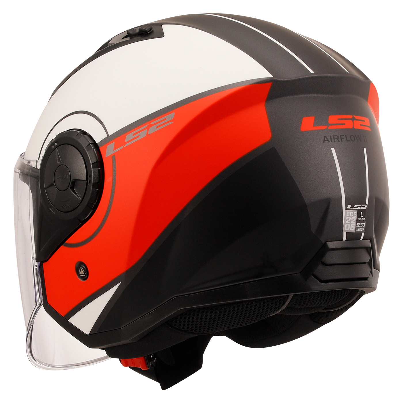 LS2 OF616 AIRFLOW II COVER MATT WHITE RED-06 M