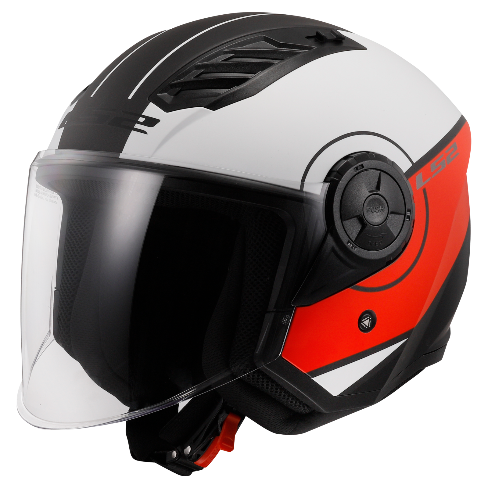 LS2 OF616 AIRFLOW II COVER MATT WHITE RED-06 3XL