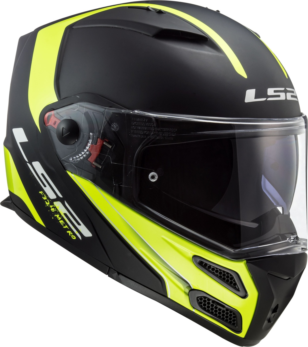 LS2 FF324 METRO EVO RAPID Matt Black Gloss Yellow, FOG FIGHTER (PINLOCK)