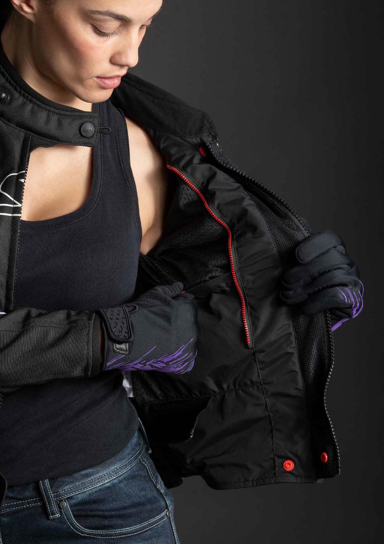LS2 GATE LADY JACKET BLACK DARK GREY