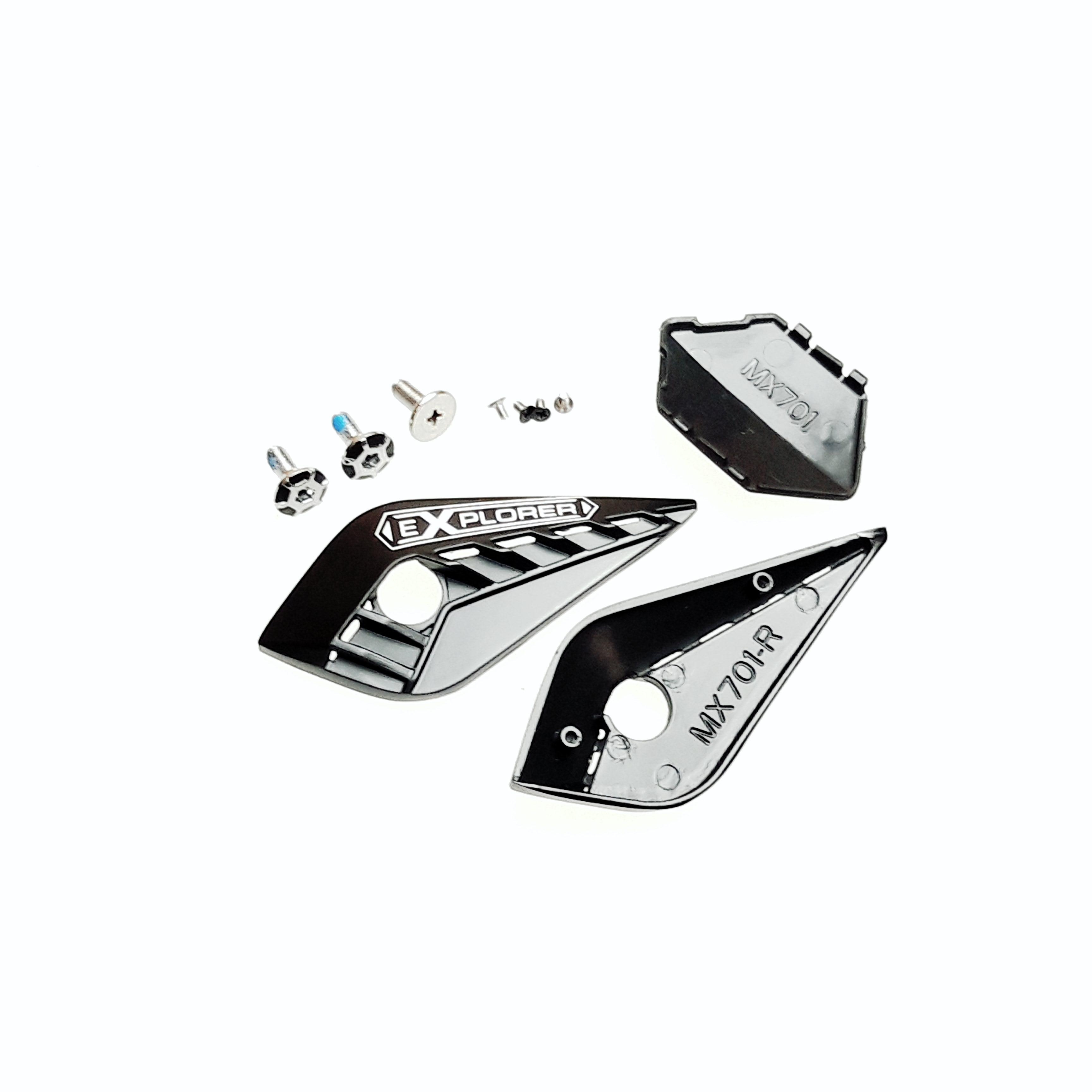 LS2 MX701 CARBON PEAK SCREWS+COVERS MATT BLACK