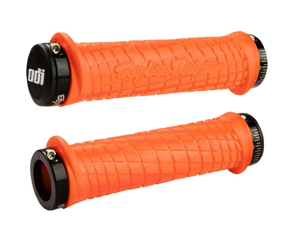 ODI GRIPS Troy Lee Designs Signature ATV Lock-On Bonus Pack Orange w/Black Clamps