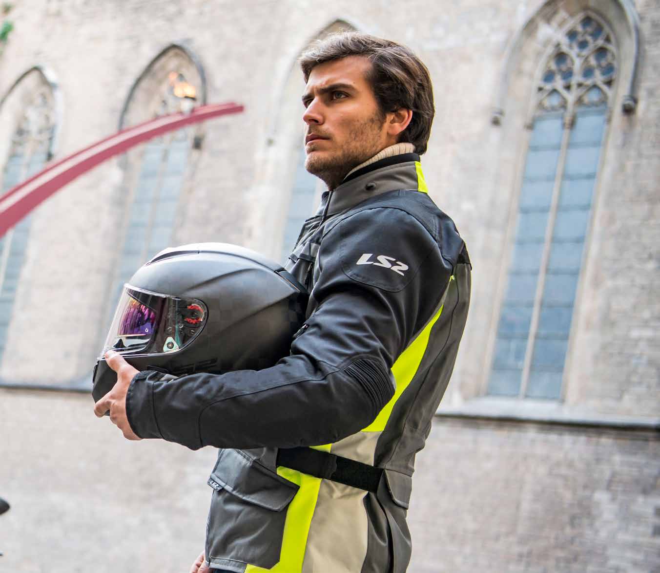 LS2 LANCE MAN JACKET GREY BLACK YELLOW