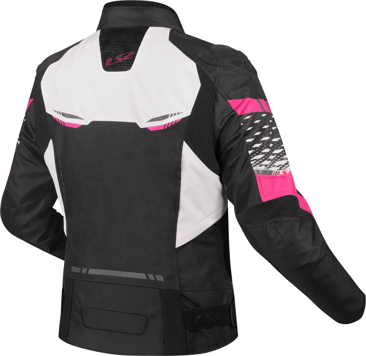 LS2 APEX LADY JACKET BLACK WHITE PINK