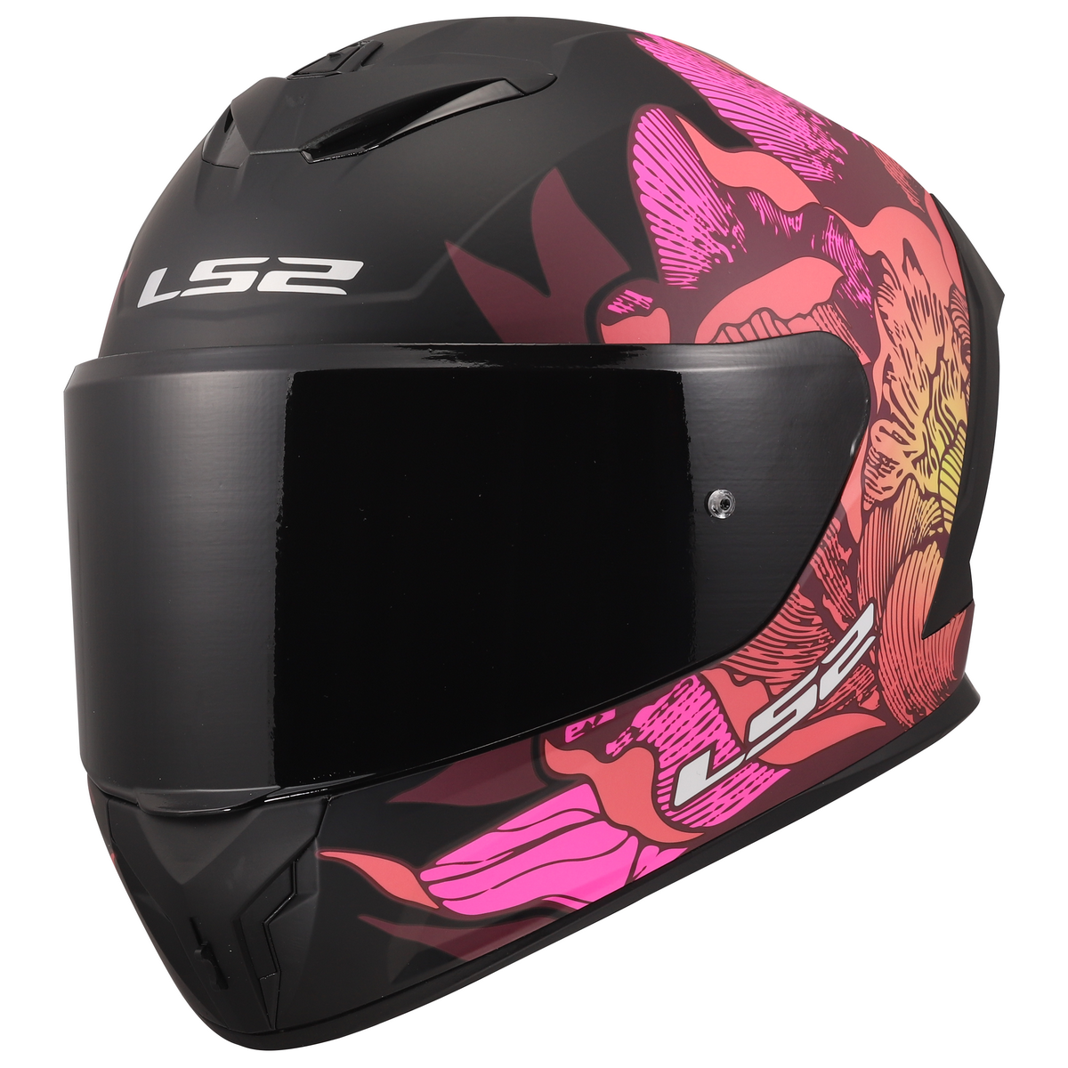 LS2 FF820 RAPID III POPPIES II BLACK PINK