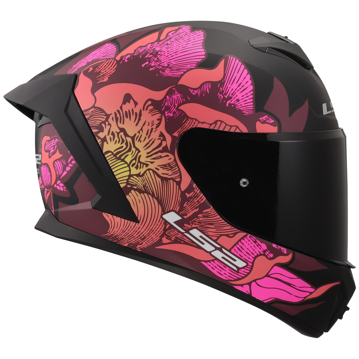LS2 FF820 RAPID III POPPIES II BLACK PINK
