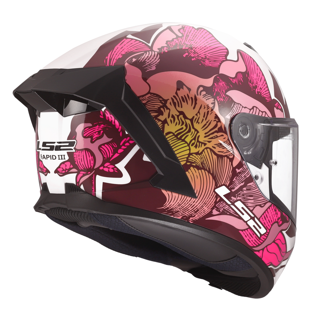 LS2 FF820 RAPID III POPPIES II WHITE PINK
