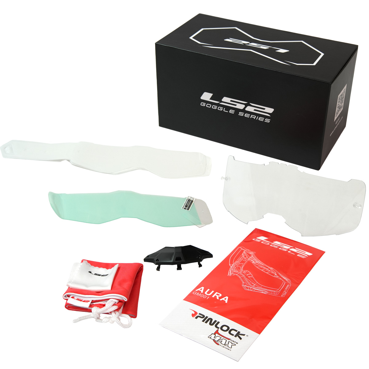 LS2 AURA PRO GOGGLE BLACK BLUE WITH IRIDIUM VISOR