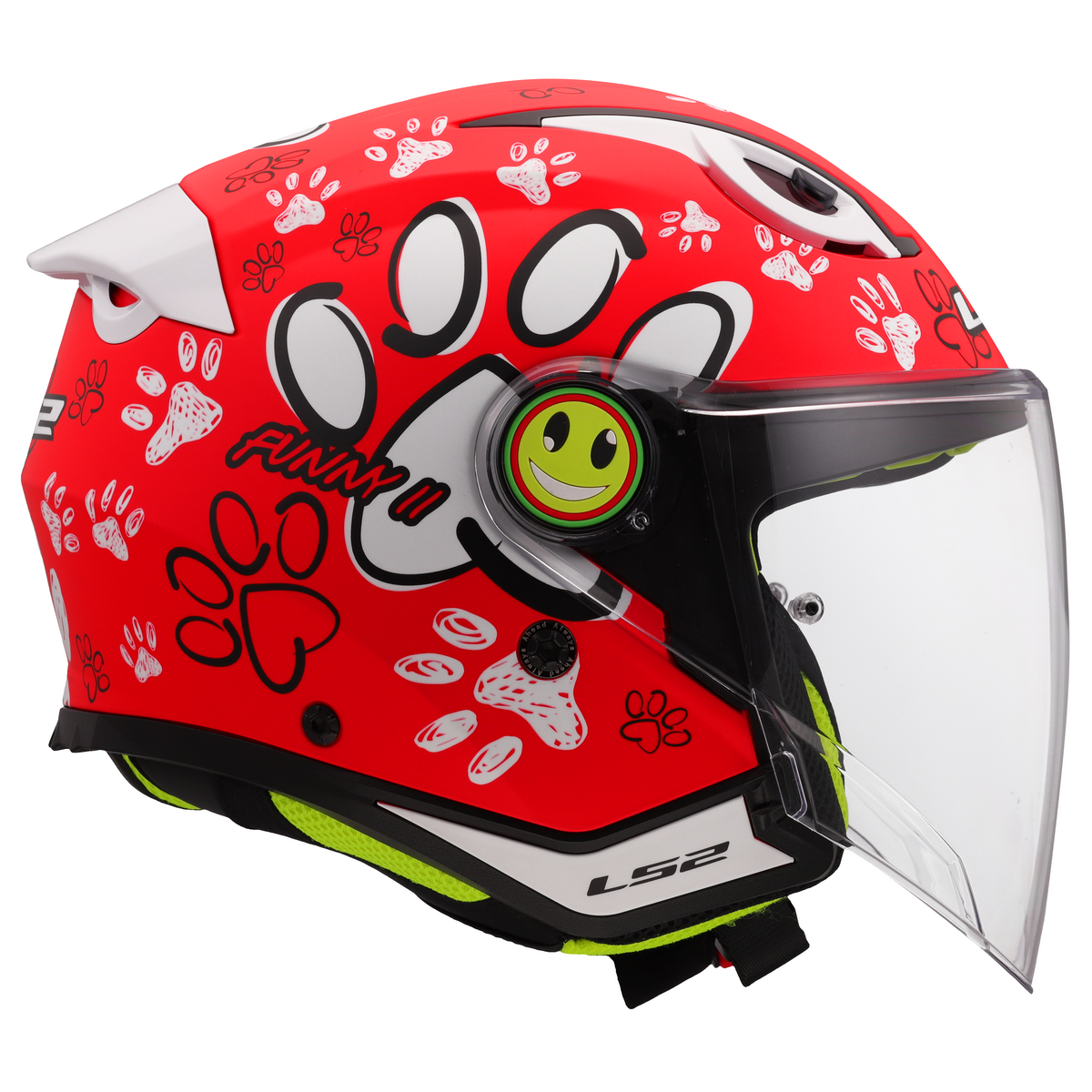 LS2 OF622 FUNNY II PAWS RED