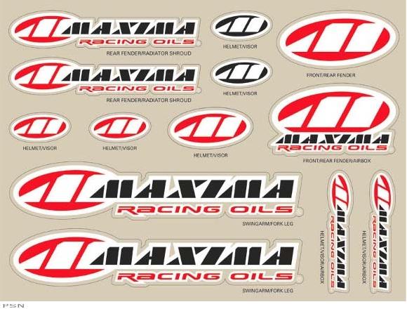 MAXIMA Decal Sheet - Assorted logos 15 mil / Size 11" x 14" (28cm x 23.5cm)