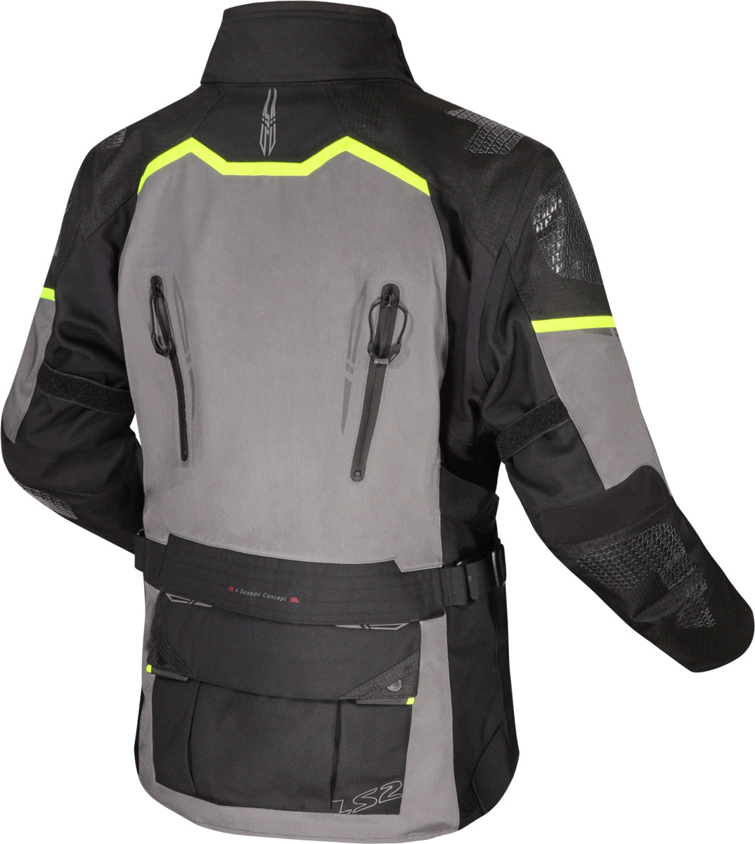 LS2 APOLLO MAN JACKET BLACK DARK GREY H-V YELLOW