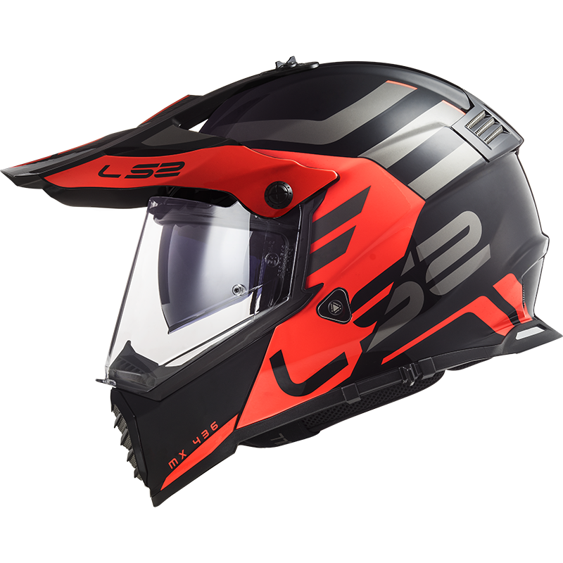 LS2 MX436 Pioneer EVO ADVENTURER Matt Black Orange