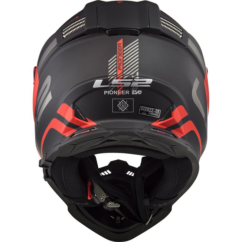 LS2 MX436 Pioneer EVO ADVENTURER Matt Black Red