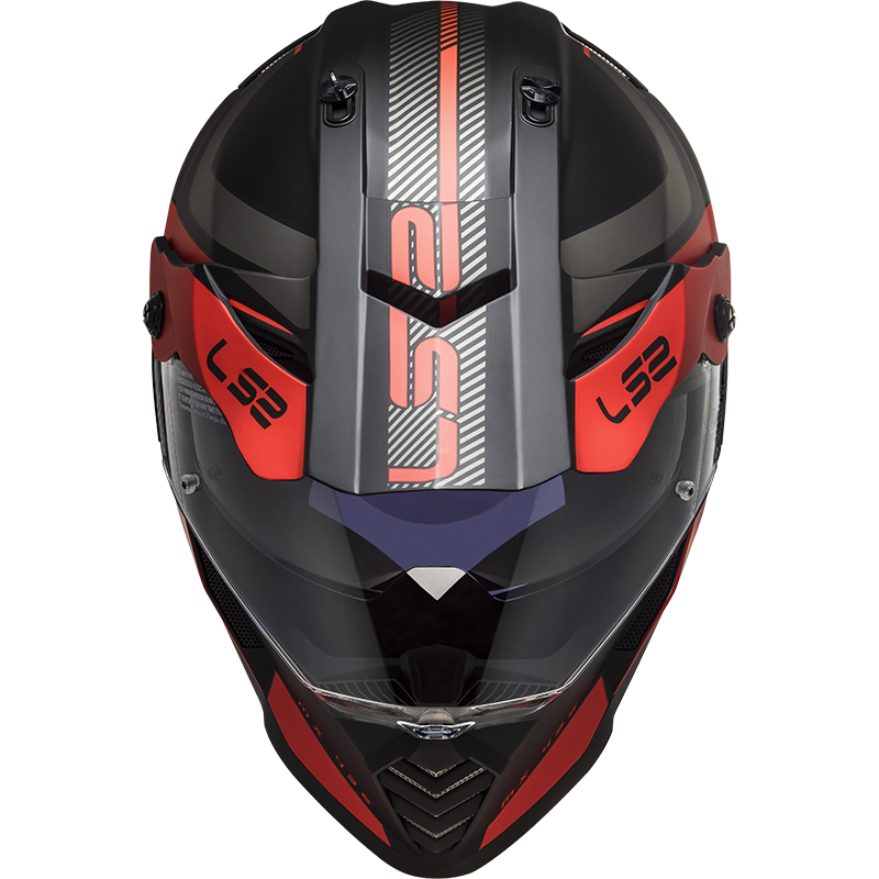 LS2 MX436 Pioneer EVO ADVENTURER Matt Black Red