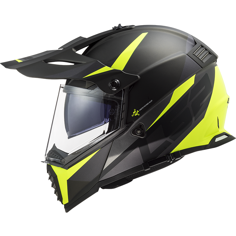 LS2 MX436 PIONEER EVO ROUTER MATT BLACK H-V YELLOW