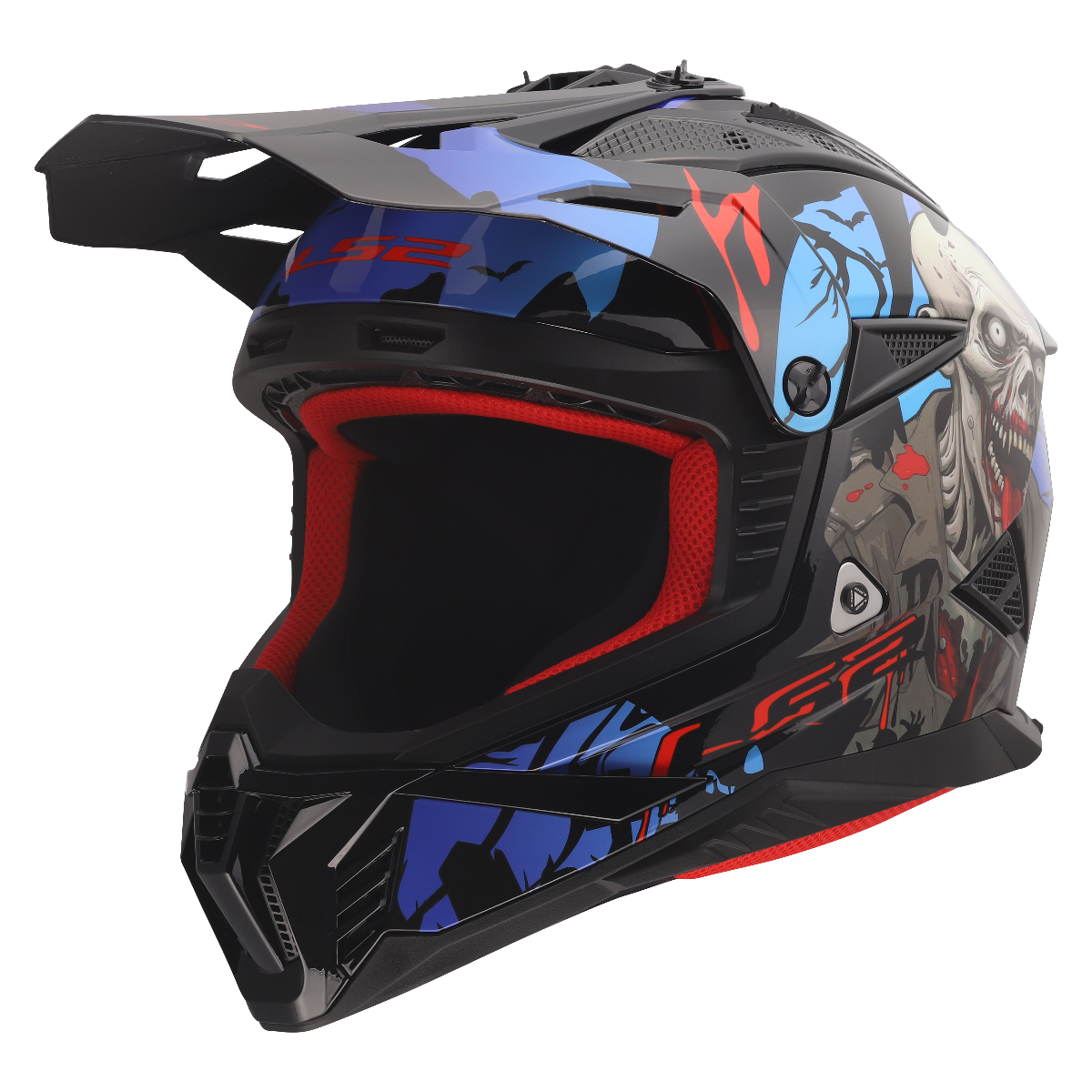 LS2 MX708 FAST II ZOMBIE II BLACK RED BLUE-06 XL