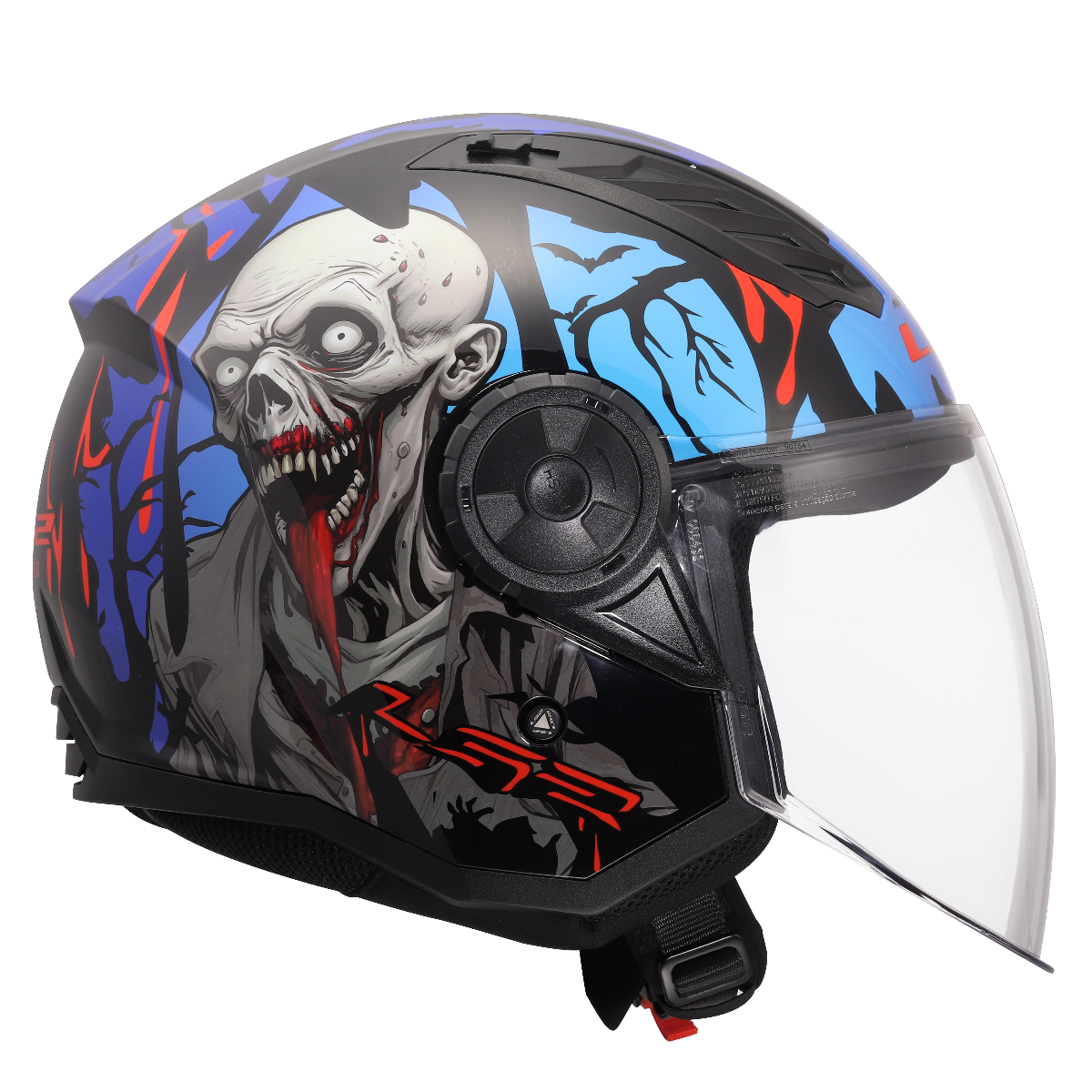 LS2 OF616 AIRFLOW II ZOMBIE II BLACK RED BLUE-06