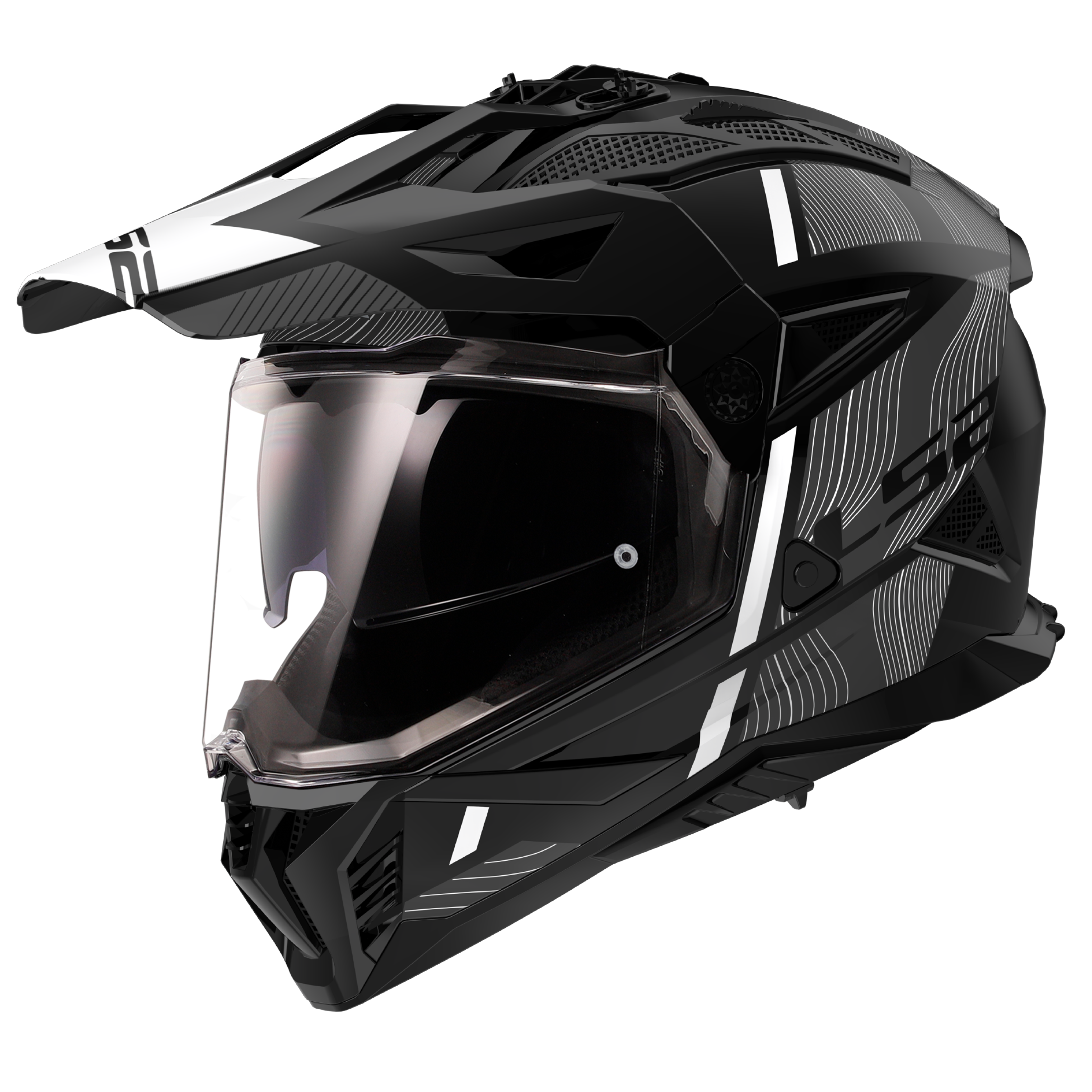 LS2 MX702 PIONEER II HILL MATT BLACK WHITE-06