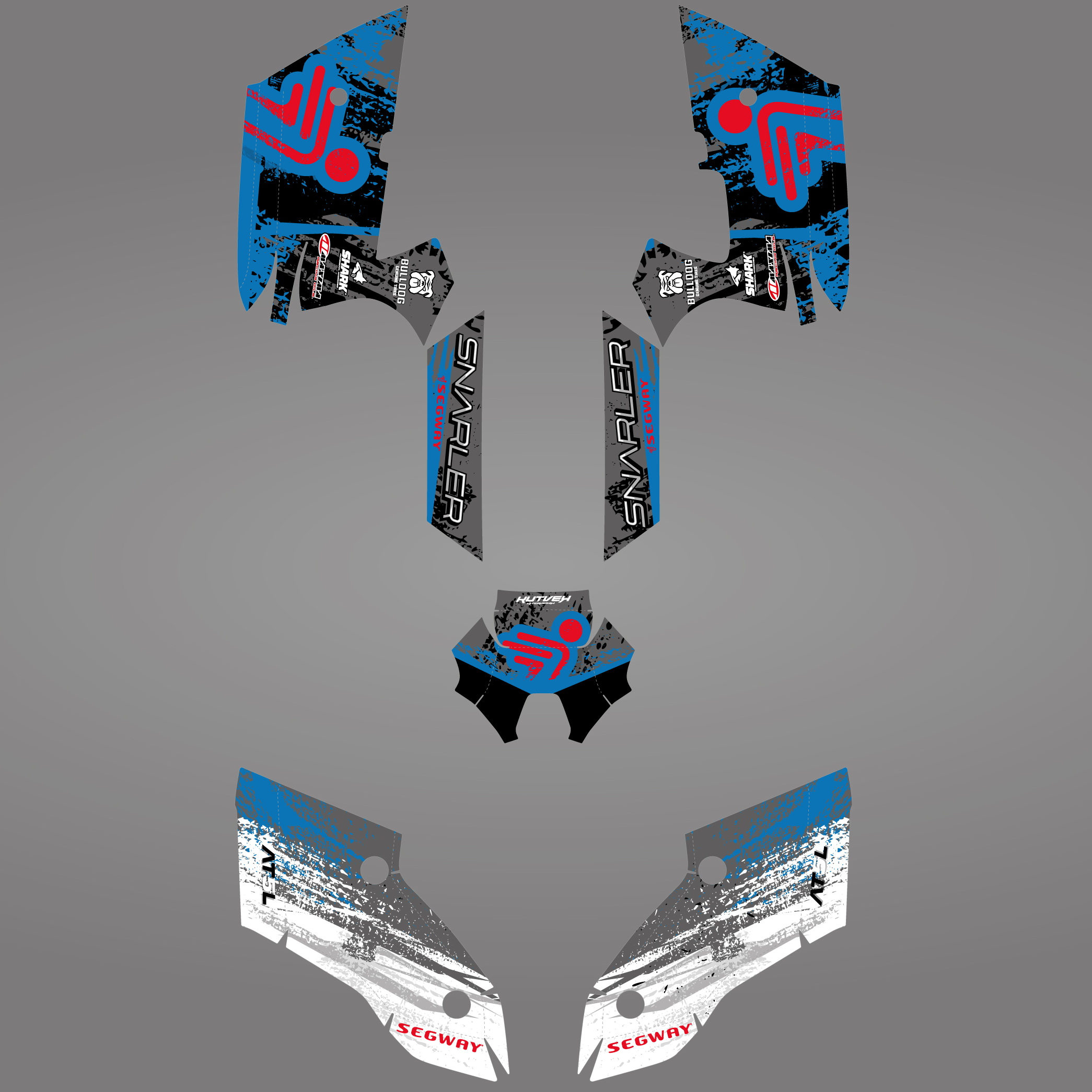 GRAPHIC STICKER KIT for Segway AT5-L LIGHT BLUE