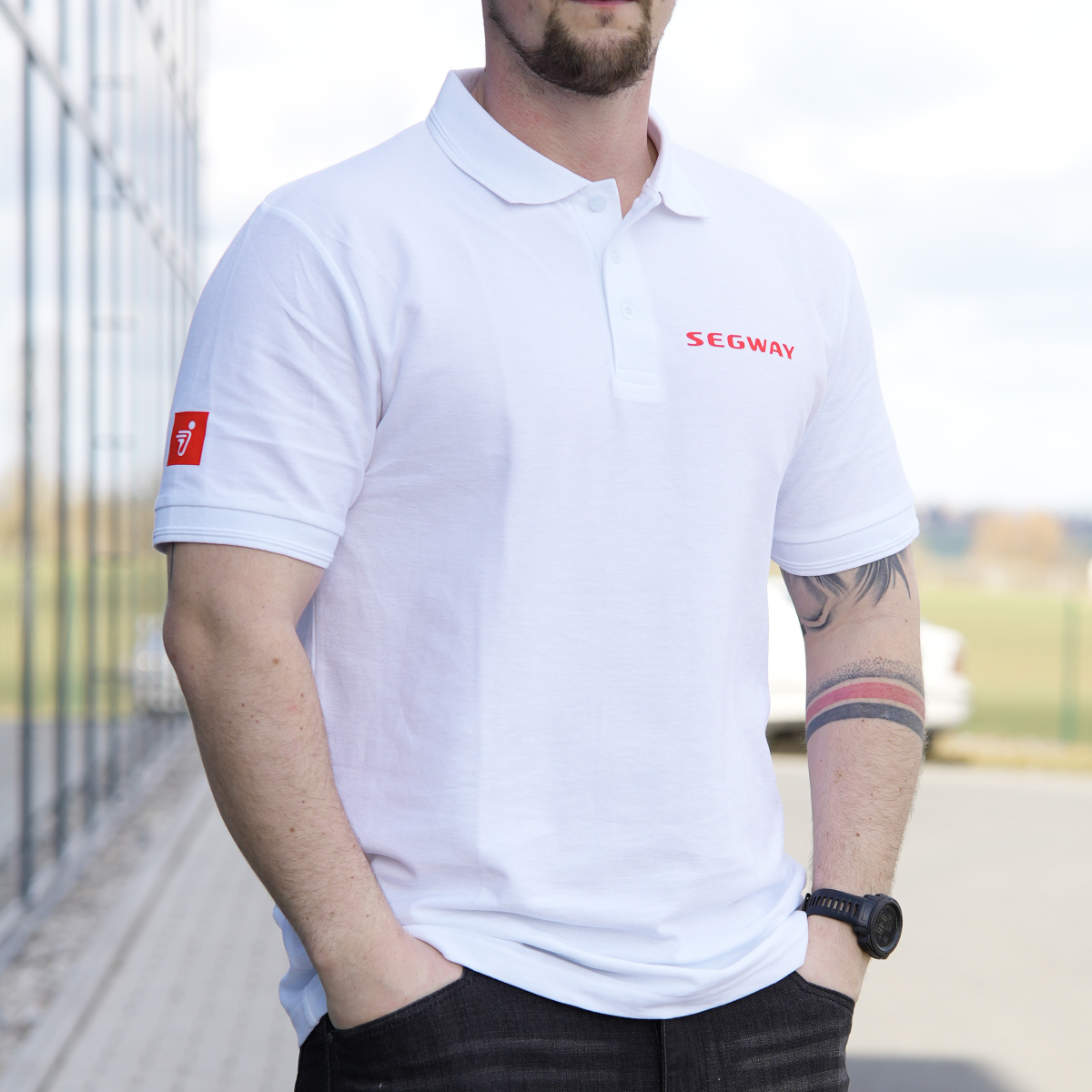 SEGWAY POWERSPORTS White Men Polo T-shirt