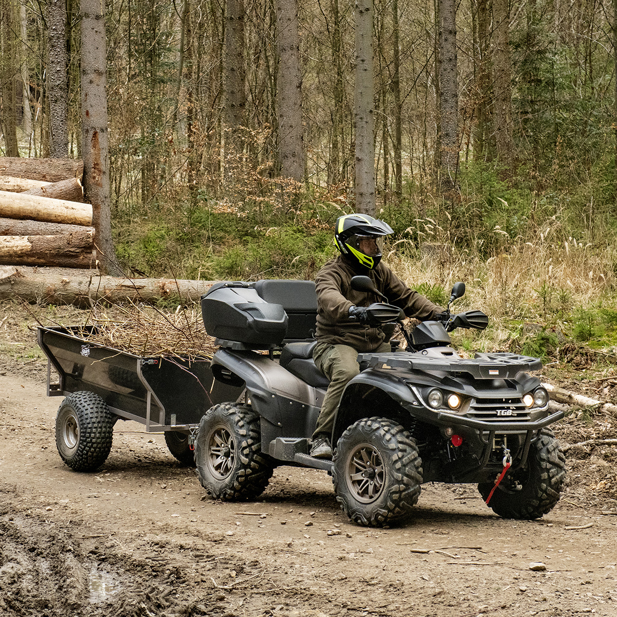 SHARK WOOD 550, vozík za čtyřkolku, černý